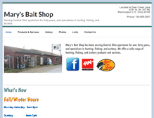 Tablet Screenshot of marysbaitshop.com